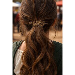 Celtic Dragon Hair Slide Barrette Ponytail Holder Ren Faire Viking
